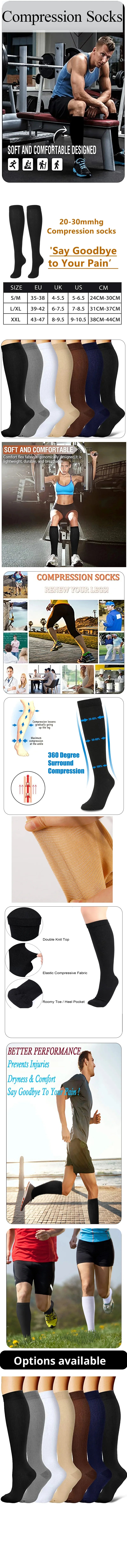 2 Pairs Women Knee High Compression Socks 2 Pairs – Breathable Stretch Long Socks for Travel & Daily Wear