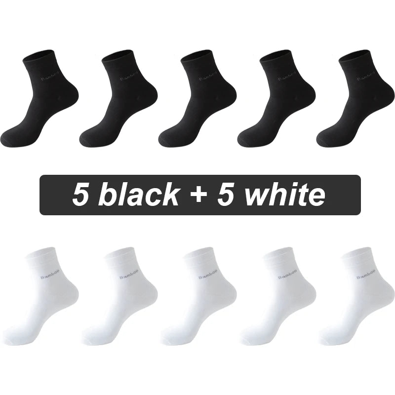 Bamboo Fiber Crew Socks – Soft Breathable Casual Dress Socks for Men & Women