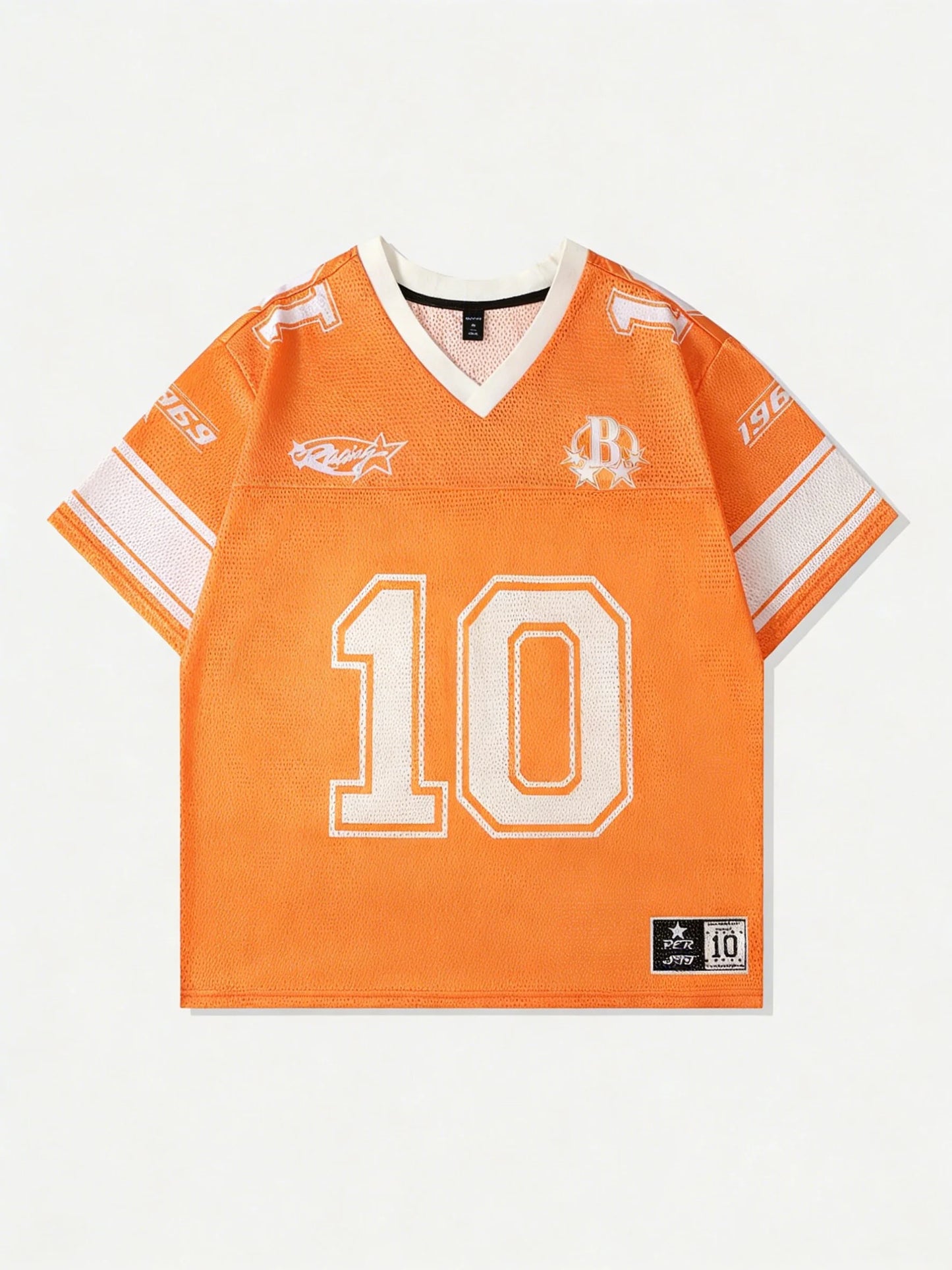 Number 10 Oversized Jersey T-Shirt Women V-Neck Sport Style Casual Summer Streetwear Tee