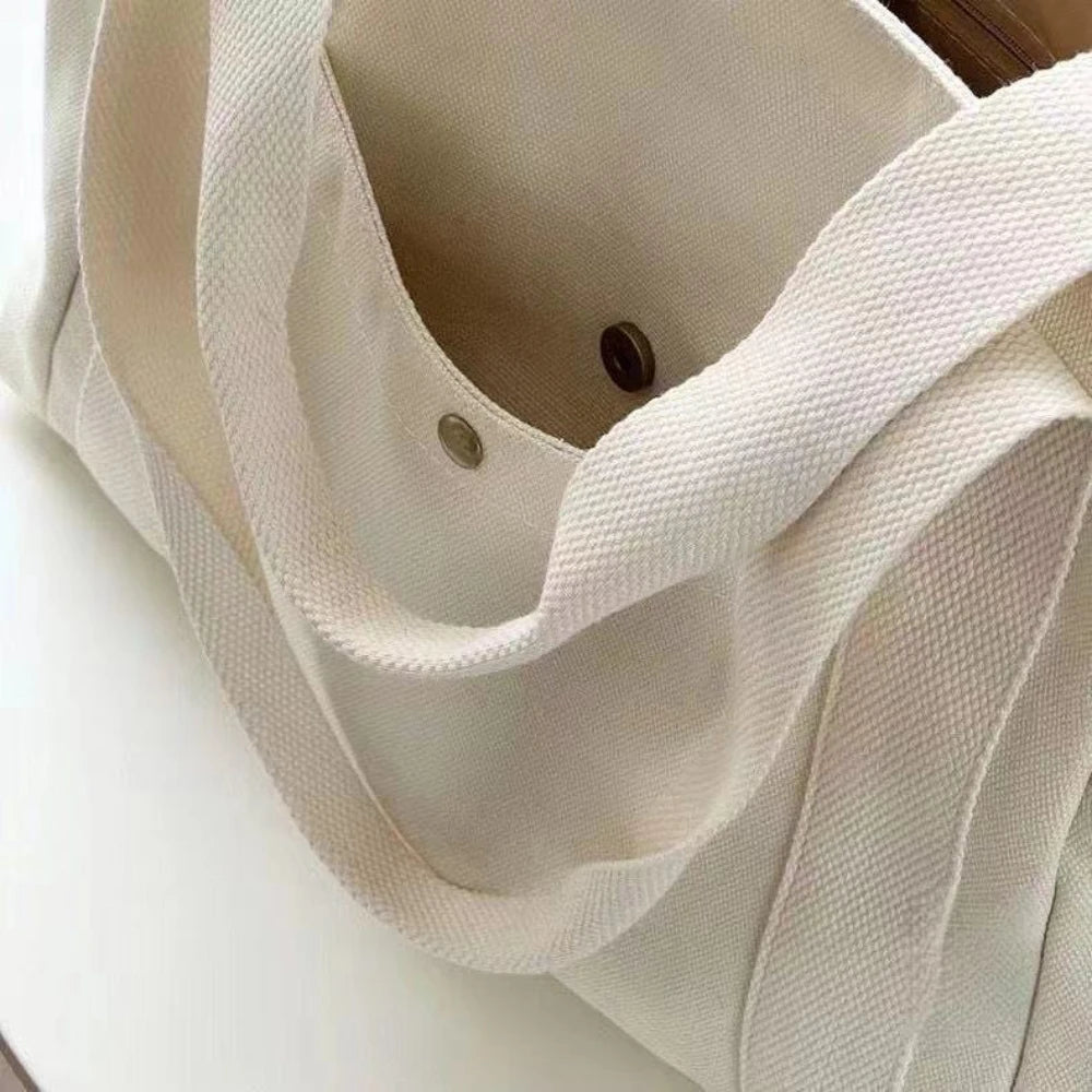 Canvas Tote Shoulder Bag – Large Capacity Minimalist Everyday Handbag for Women
