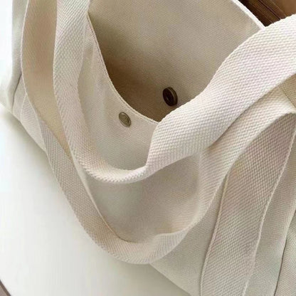 Canvas Tote Shoulder Bag – Large Capacity Minimalist Everyday Handbag for Women