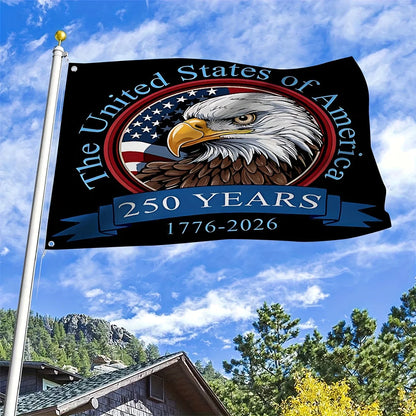 USA 250 Years Eagle Flag – Patriotic 1776–2026 Outdoor Banner