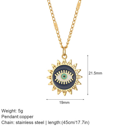 Gold Charm Pendant Necklace Collection – Celestial Eye Heart Sun Moon Layered Necklaces for Women