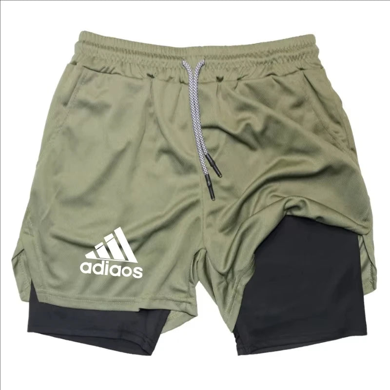 Men’s 2 in 1 Athletic Shorts – Compression Running Gym Shorts Quick Dry Sportswear for Men