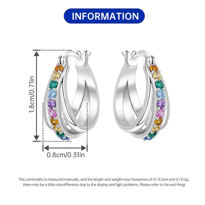 925 Sterling Silver Hoop Earrings – Minimalist Layered Huggie Earrings for Women