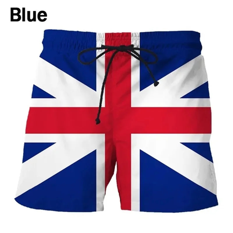 Men’s National Flag Swim Trunks – Quick Dry Beach Shorts