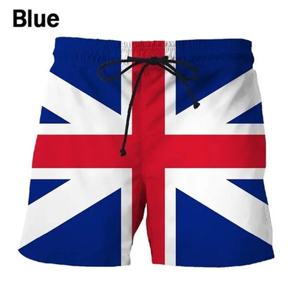 Men’s National Flag Swim Trunks – Quick Dry Beach Shorts
