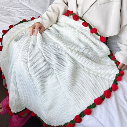 Handmade Crochet Rose Blanket Bouquet | Unique Birthday Gift for Her