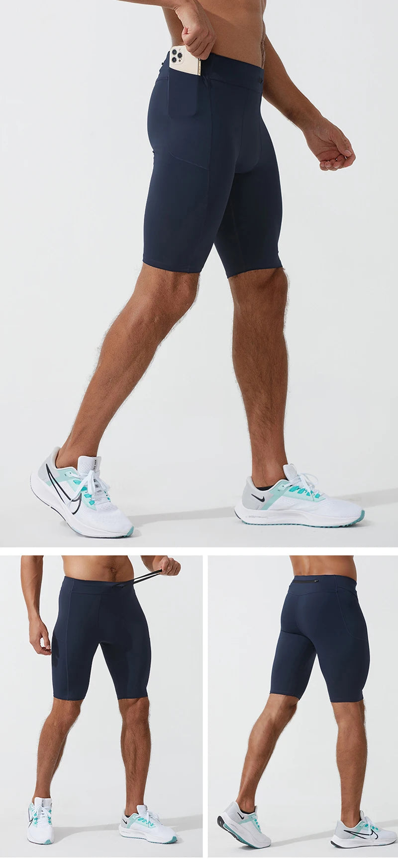 Men’s Compression Cycling Shorts – High Stretch Athletic Running Shorts for Gym & Training
