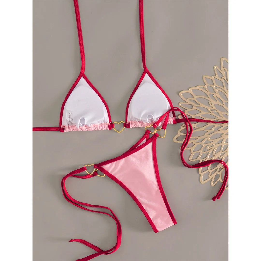 Halter Micro Thong Bikini Set Women Padded Two Piece Swimsuit Beachwear