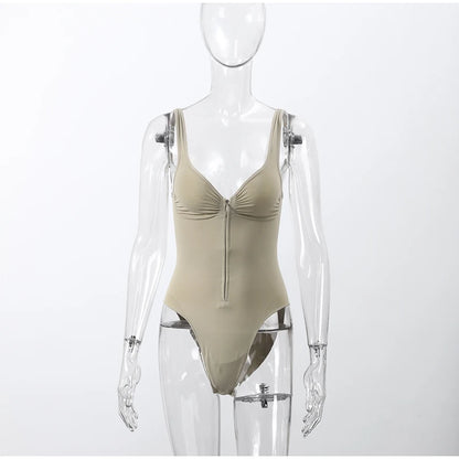Tight Bodysuit Women Hip Lifting Body Shaping Solid Corset Female Sexy Zipper Women's Evening Corset Casual Slim Short Top Women