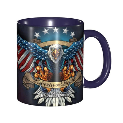 US Flag Wings Eagle Coffee Mug DIY Custom American Flag Ceramic Tea Milk Mug Cup