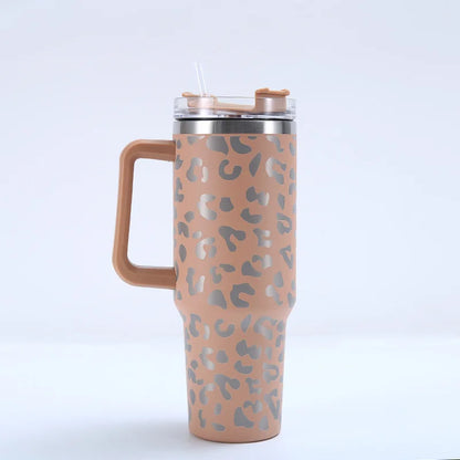 40oz Stainless Steel Vacuum Insulated Travel Mug with Handle Straw Lid