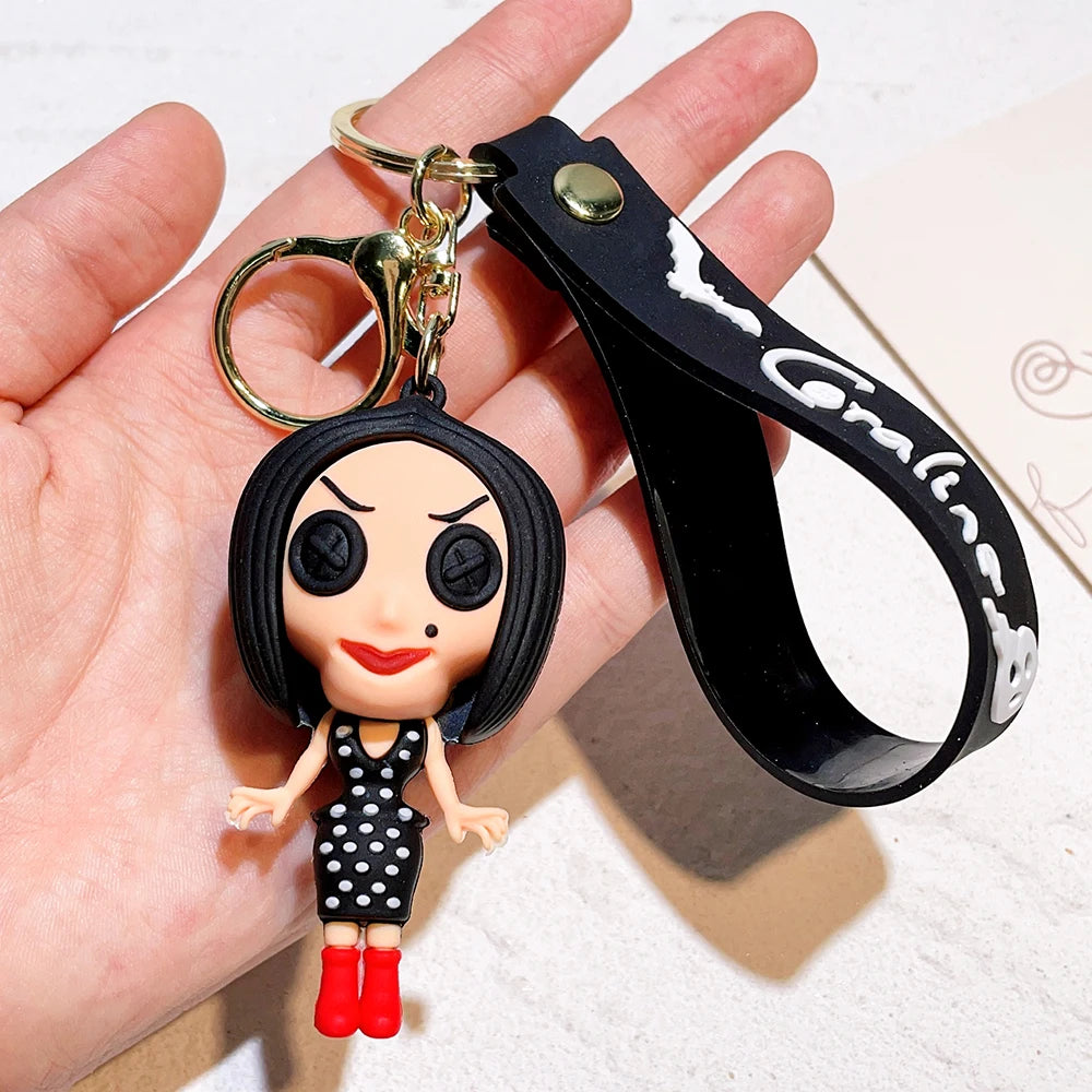 Coraline Character Keychain – Cute Cartoon Figure Bag Charm Keyring