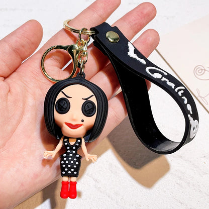 Coraline Character Keychain – Cute Cartoon Figure Bag Charm Keyring