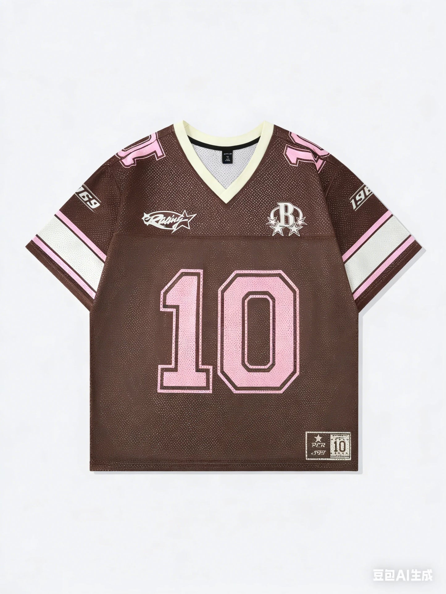 Number 10 Oversized Jersey T-Shirt Women V-Neck Sport Style Casual Summer Streetwear Tee