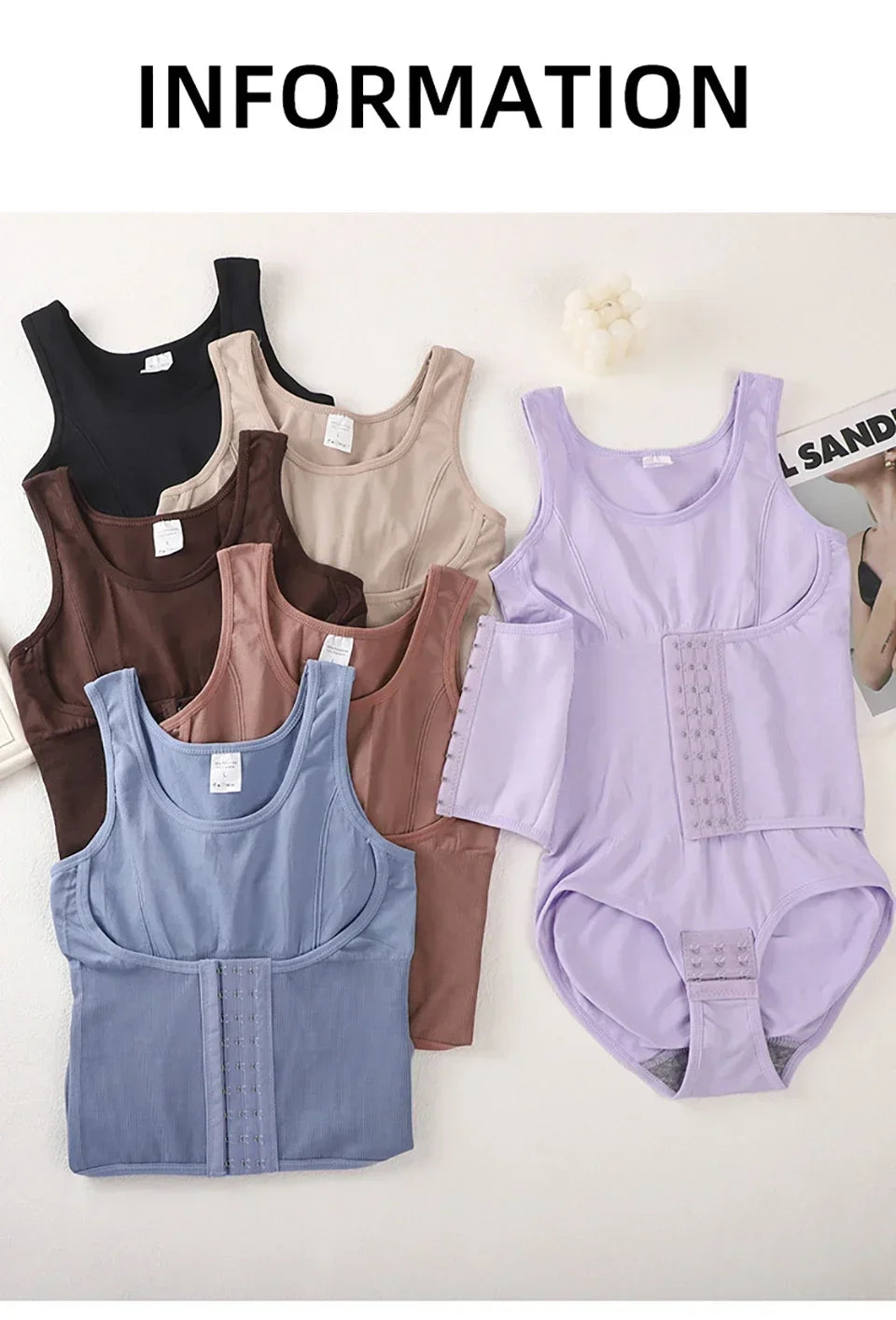 2026 New Bodysuit Shapewear with Zipper Belt Women Tummy Control Fajas Body Shaper Waist Trainer Slimming Cincher Corset Tops