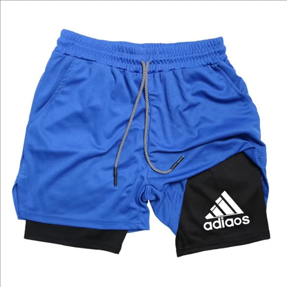 Men’s 2 in 1 Athletic Shorts – Compression Running Gym Shorts Quick Dry Sportswear for Men