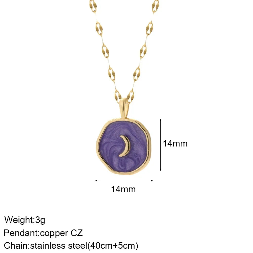 Gold Charm Pendant Necklace Collection – Celestial Eye Heart Sun Moon Layered Necklaces for Women