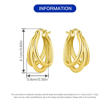 925 Sterling Silver Hoop Earrings – Minimalist Layered Huggie Earrings for Women