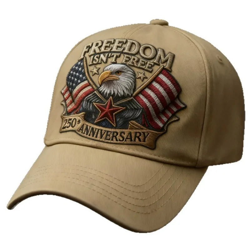 Men's Distressed Retro Printed Baseball Cap - European American Hot Sale 250th Anniversary Eagle r