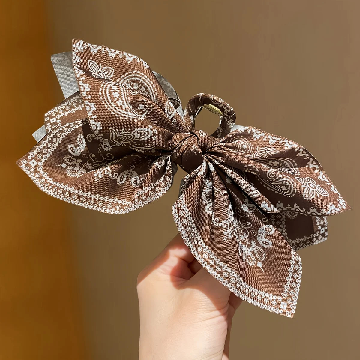 Vintage Lace Bow Hair Claw Clip – Elegant Floral Ribbon Updo Clip for Women