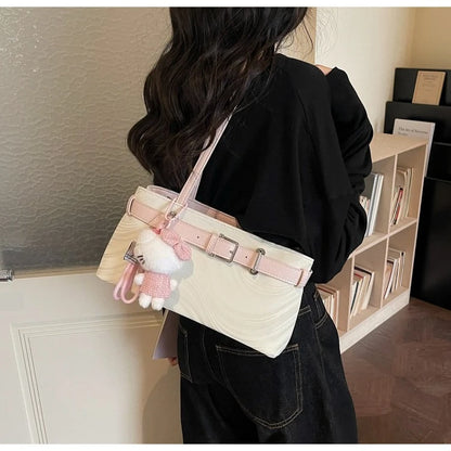 Plaid Shoulder Handbag – Cute Vintage Y2K Tote Purse for Women