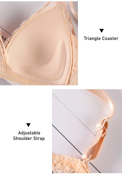 Sexy Lace Bralette for Women – Soft Wireless Push Up Bra