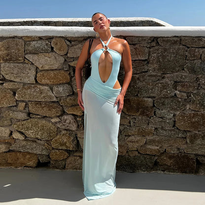 Hollow Out Bikini Set Women Swimwear with Long Skirt Cover Up Beachwear