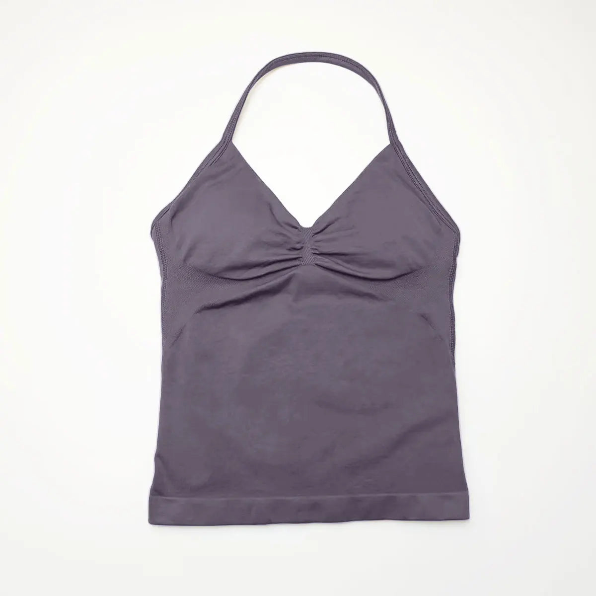 Pink Halter Neck Ruched Active Tank Top