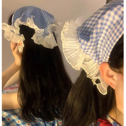 Vintage Lace Headscarf – Cottagecore Floral Hair Scarf, Elegant Triangle Headband for Women