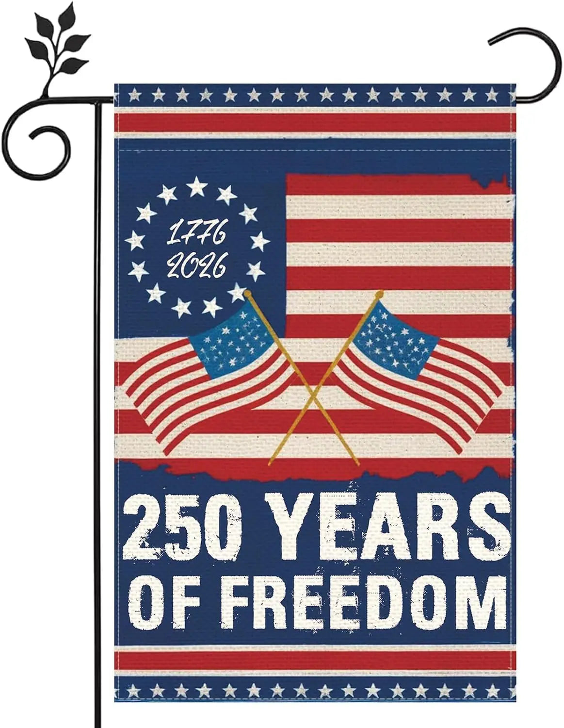 250 Anniversary USA Flag Patriotic 4th of July Garden Flag 12x18 Inch Double Sided Memorial Day Retro American