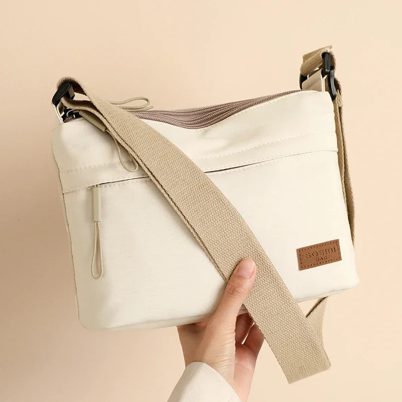 Minimalist Crossbody Shoulder Bag – Lightweight Casual Nylon Messenger Bag for Women