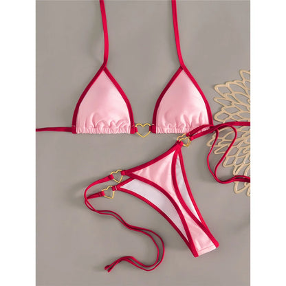Halter Micro Thong Bikini Set Women Padded Two Piece Swimsuit Beachwear