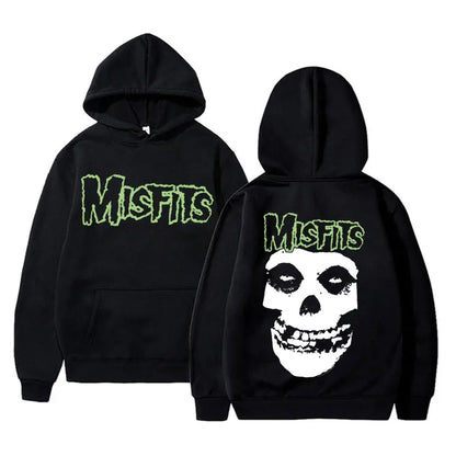 Misfits Skull Hoodie – Punk Rock Graphic Pullover Hoodie for Men & Women