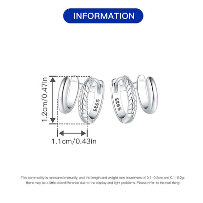 925 Sterling Silver Hoop Earrings – Minimalist Layered Huggie Earrings for Women