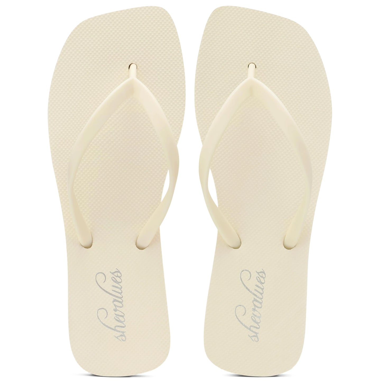 Bebealy Women's Fashion Summer Flip Flops Outdoor Beach Thong Sandals Lightweight Square Toe Flip Flop Lady Pool Shower Slippers