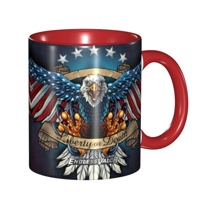 US Flag Wings Eagle Coffee Mug DIY Custom American Flag Ceramic Tea Milk Mug Cup