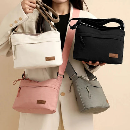 Minimalist Crossbody Shoulder Bag – Lightweight Casual Nylon Messenger Bag for Women