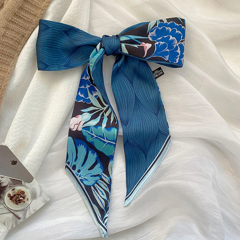 Vintage Paisley Hair Scarf for Women – Satin Headband Neck Tie Ribbon