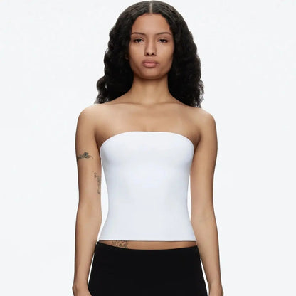 Tank Summer Women's Basic Tube Top, Sexy Tank Top, High-Elastic Skin-Friendly Fabric Top
