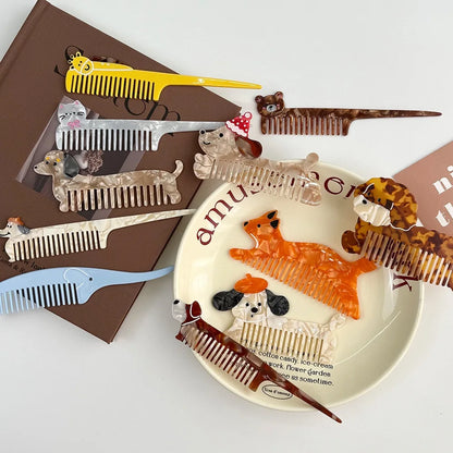 Cute Animal & Fruit Hair Comb Collection – Kawaii Acetate Detangling Comb for Women, Kids & Aesthetic Accessories