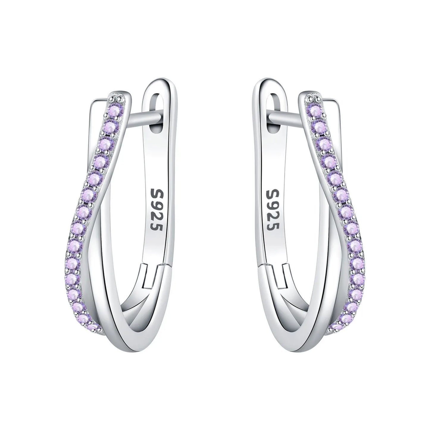 925 Sterling Silver Hoop Earrings – Minimalist Layered Huggie Earrings for Women