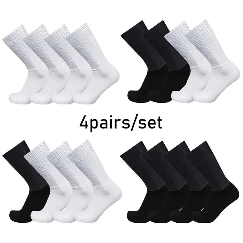 4 Pairs Crew Socks Set – Breathable Cotton Athletic Casual Socks