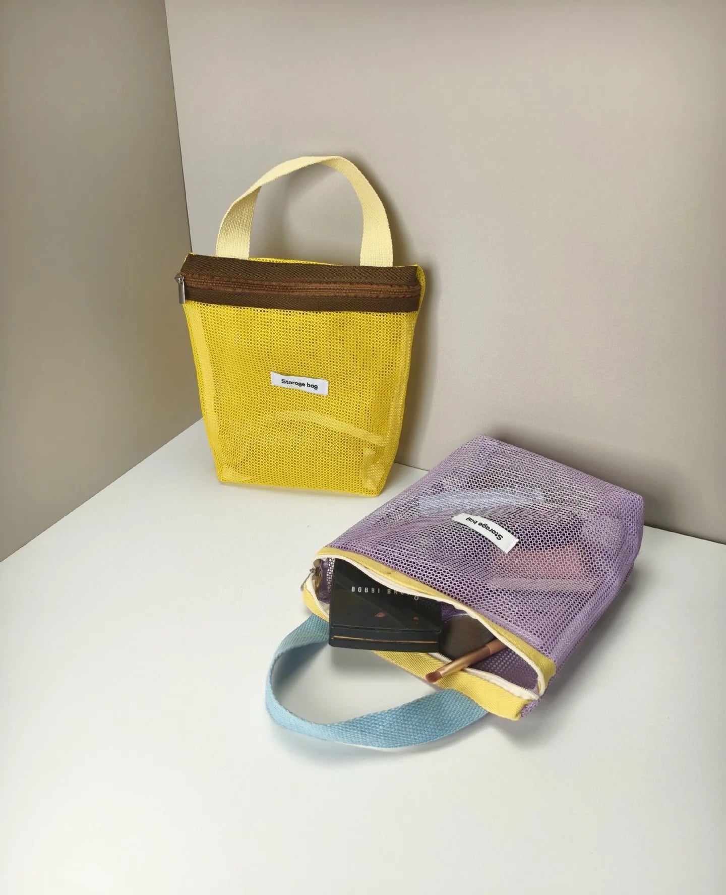 Colorful Mesh Storage Tote Bags – Reusable Portable Organizer Bags for Travel & Daily Use