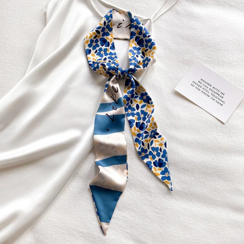Vintage Paisley Hair Scarf for Women – Satin Headband Neck Tie Ribbon