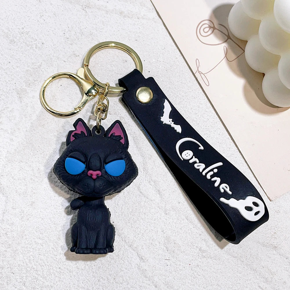 Coraline Character Keychain – Cute Cartoon Figure Bag Charm Keyring
