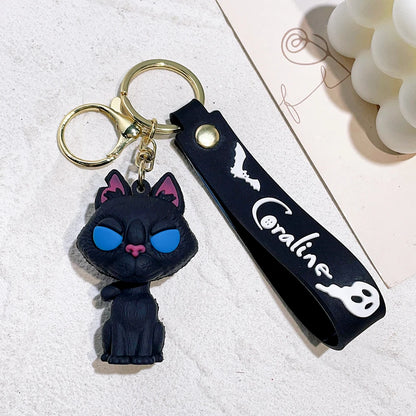 Coraline Character Keychain – Cute Cartoon Figure Bag Charm Keyring