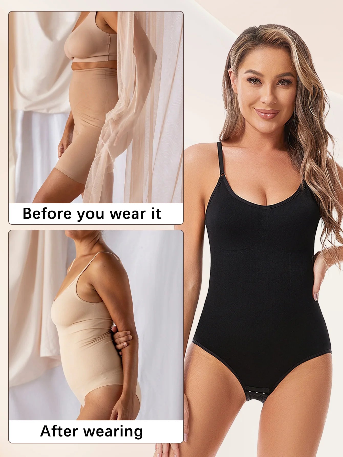 Women Sexy Shapewear Seamless Slimming Butt Lifter Shaper Smooth Out Bodysuit Open Crotch High Elastic Body Suits