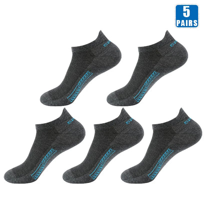 5 Pairs Men’s No Show Sports Socks – Breathable Low Cut Athletic Ankle Socks Set